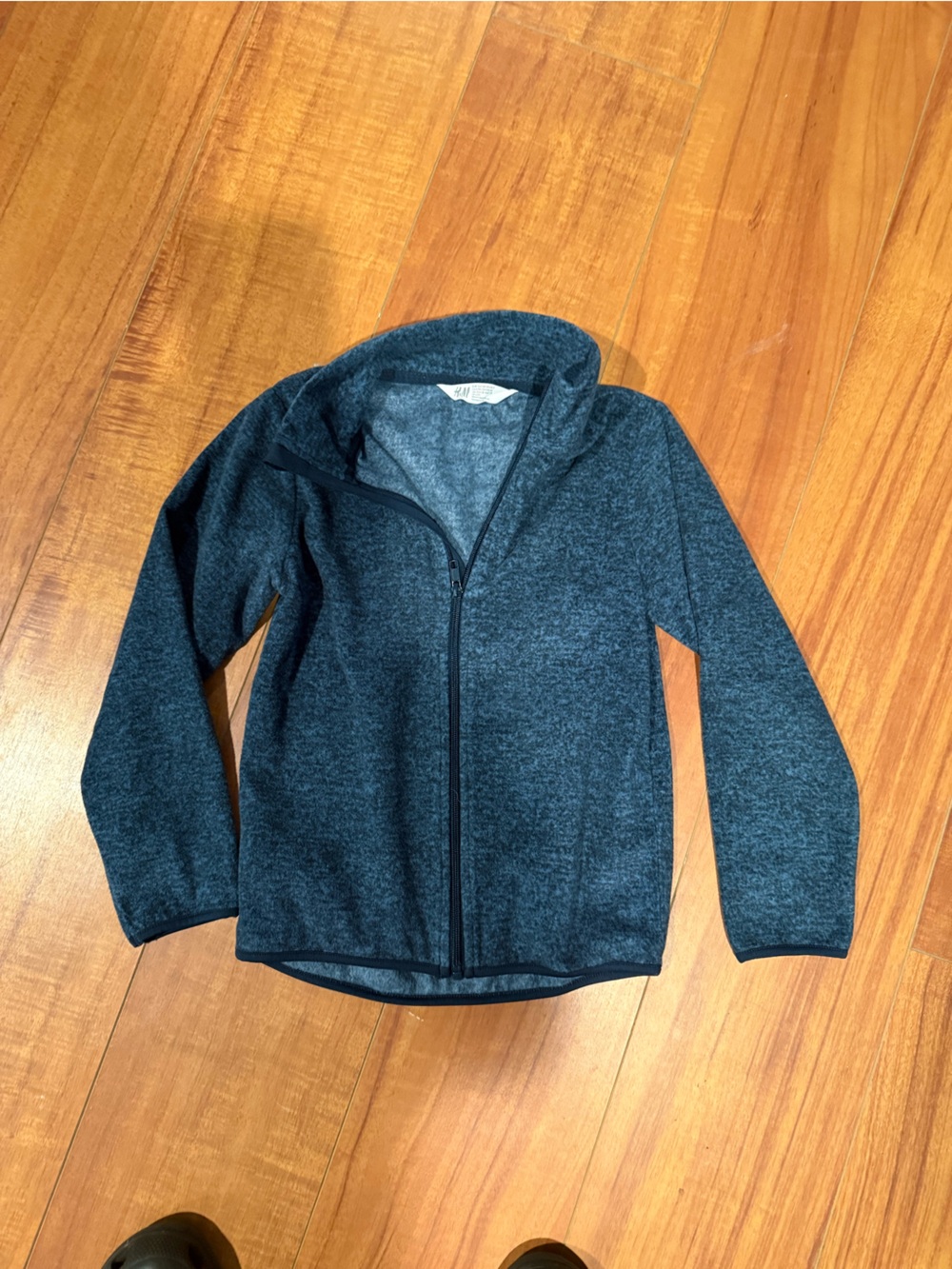 H&M Kids Blue/Black Zip-Up Hoodie - Charcoal Blue